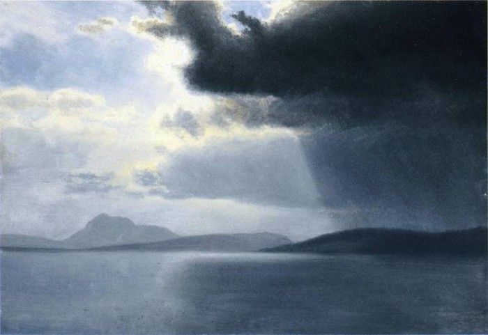 Bierstadt Albert Approaching Thunderstorm on the Hudson River. , 