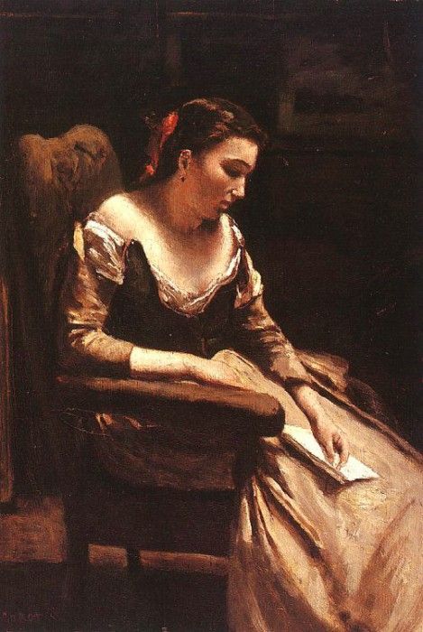 Corot The Letter, approx. 1865, oil on wood, Metropolitan Mu. , --