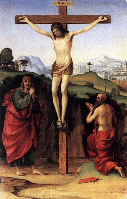 FRANCIA Francesco Crucifixion With Sts John And Jerome 1485. , 