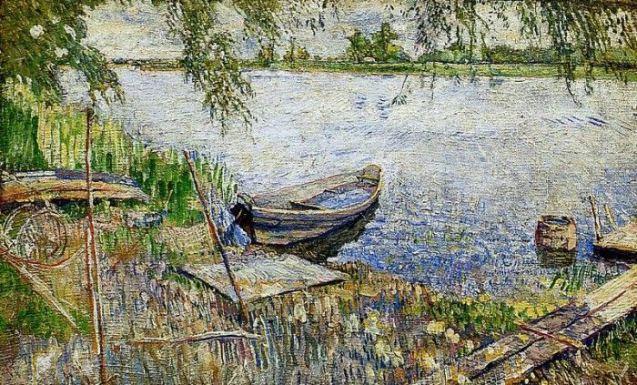 Burliuk David Boat at a shore Sun. , 