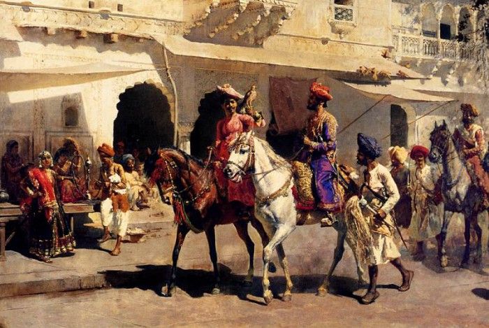 Weeks Edwin Leaving For The Hunt At Gwalior 1887. ,  