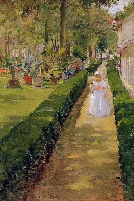 Chase William Merritt Child on a Garden Walk. ,  