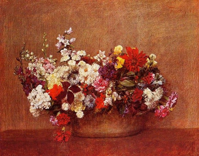 Fantin Latour Henri Flowers in a Bowl. -, ---