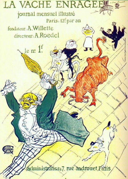lautrec la vache enrage (the mad cow) 1896. -,  