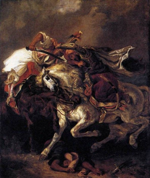 DELACROIX Eugene Combat of the Giaour and the Pasha. , 