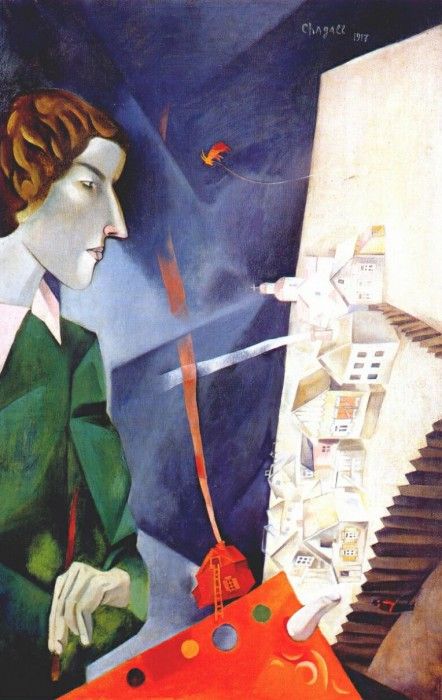 chagall self-portrait with palette 1917. , 