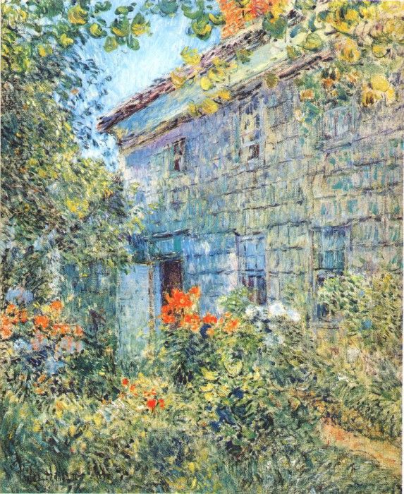 hassam old house and garden, east hampton 1898. , 