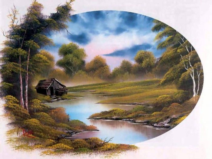 bob ross csg040 lakeside cabin. , 