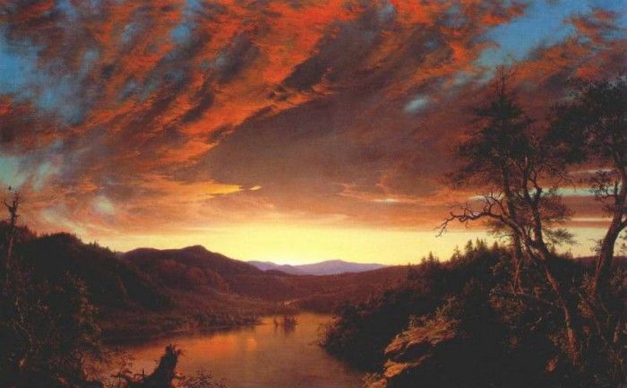 church twilight in the wilderness 1860. , 