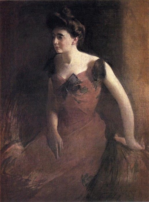 Alexander John White Woman in a Red Dress. ,  