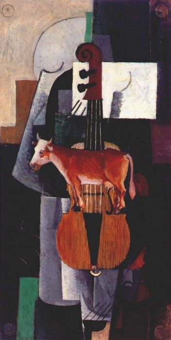 malevich cow and violin 1913. , 