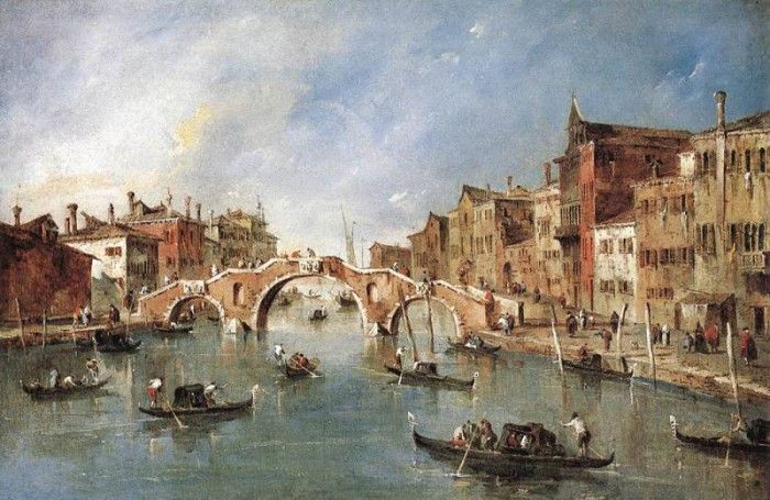 GUARDI Francesco The Three Arched Bridge at Cannaregio.  