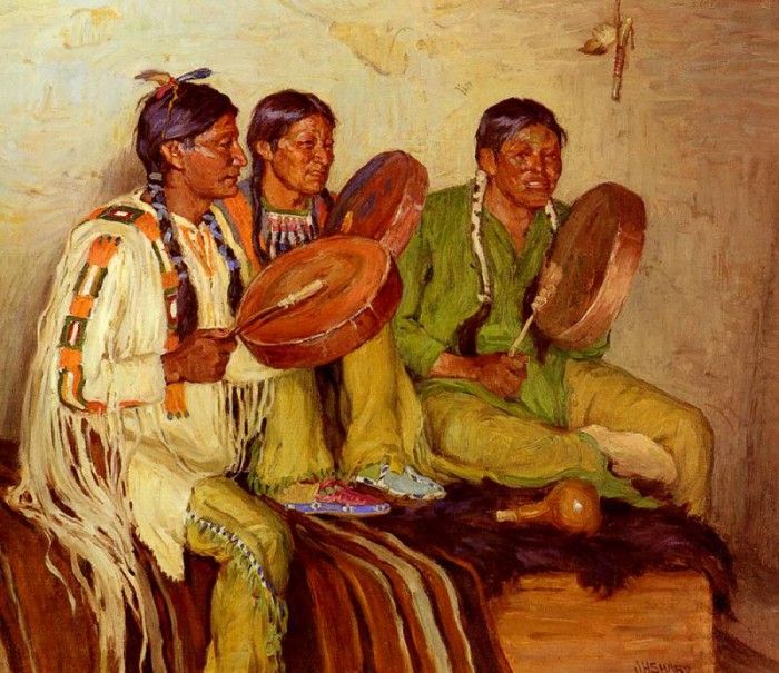 Sharp Joseph Henry Hunting Song Taos Indians. Sharp,  