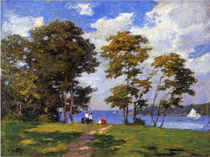 Pothast Edward Landscape by the Shore aka The Picnic. ,  