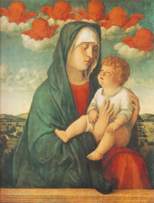 BELLINI,G. MADONNA OF RED ANGELS, GALLERIE DELLACADEMIA VEN. , 