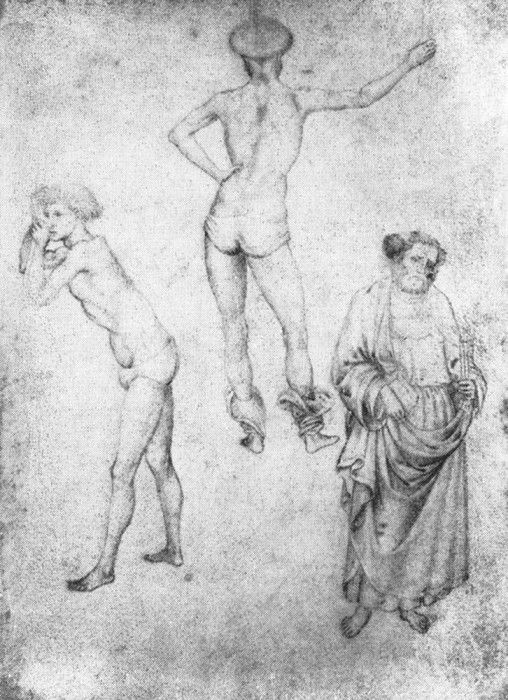 PISANELLO Nude Men And St Peter.  