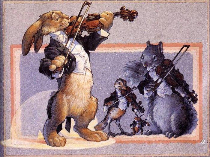 ma Gustafson Animal Orchestra Violins. , 