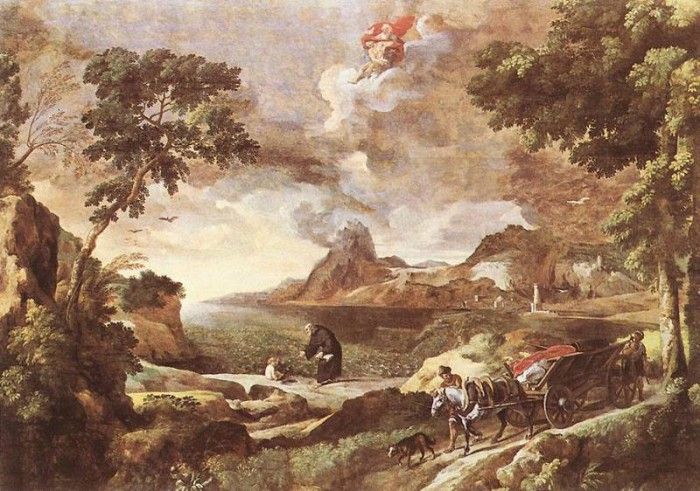 Landscape with St Augustine and the Mystery WGA. , Caspard