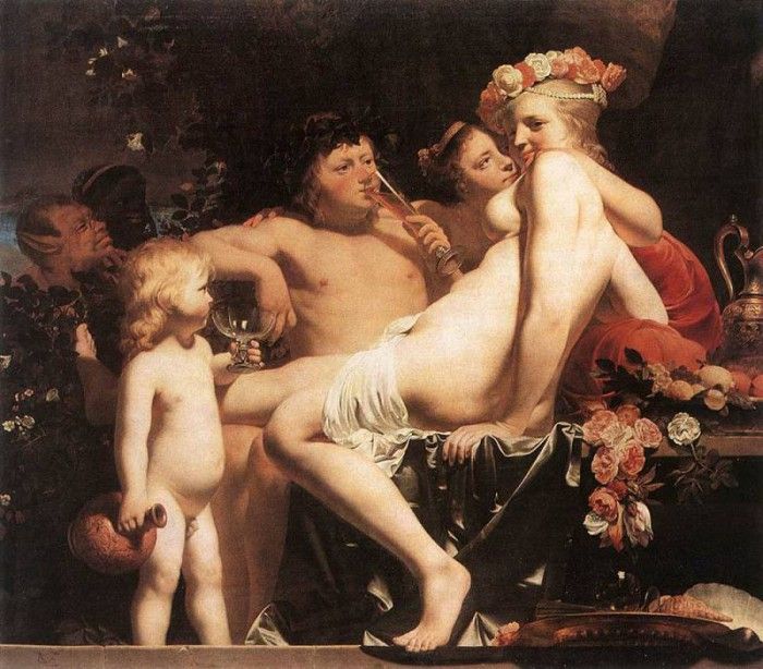 EVERDINGEN Caesar van Bacchus with Two Nymphs And Cupid.   