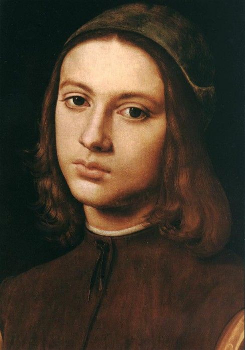 Perugino Pietro Portrait of a Young Man (detail) 1495. , 