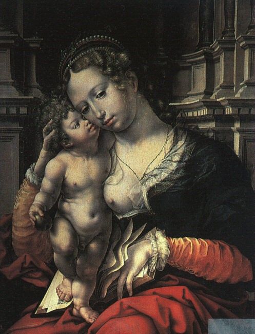 Mabuse (Jan Gossaert) The Virgin and Child, 1527, oil on pan.   