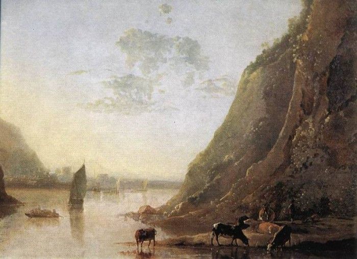 CUYP Aelbert River Bank With Cows. , Aelbert