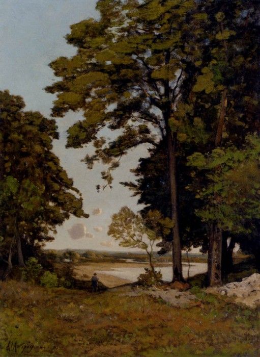 Harpignies Henri Joseph A Summers Day On The Banks Of The Allier. Harpignies, -