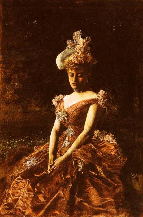 Beers Jan Van Portrait Of A Lady In A Pink Dress. ,  