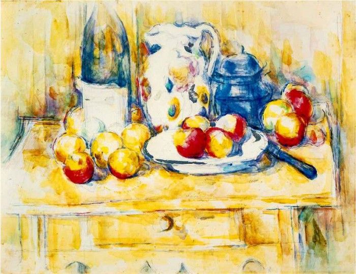 Still Life with Apples, a Bottle, and a Milk Pot. , 