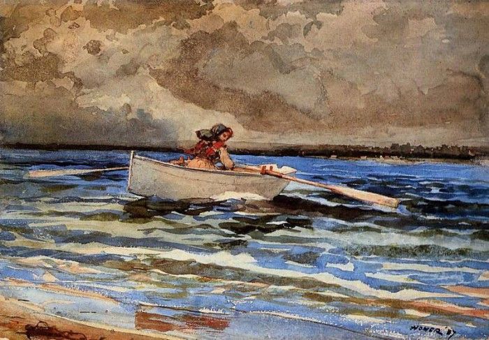 Homer Winslow Rowing at Prout-s Neck. , 