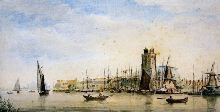 Schouman Aert View of Dordrecht Sun. Schouman, 