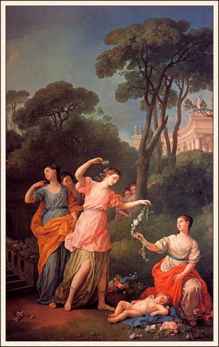 bs- Joseph- Marie Vien- Young Greek Girls Bestowing Garlands. , -