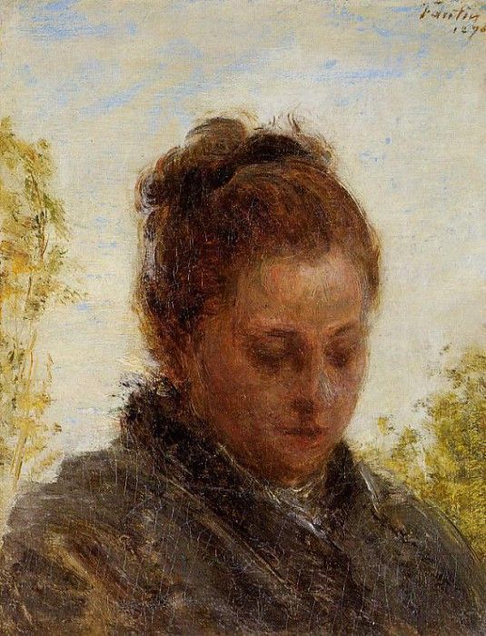 Fantin Latour Henri Head of a Young Woman. -, ---