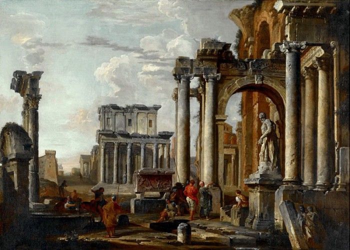 Ruins with the Temple of Antonius and Faustina, 1727-1730. ,  