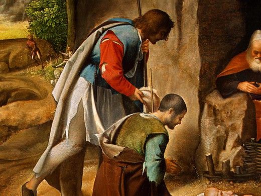 GIORGIONE THE ADORATION OF THE SHEPHERDS, DETALJ 5. 