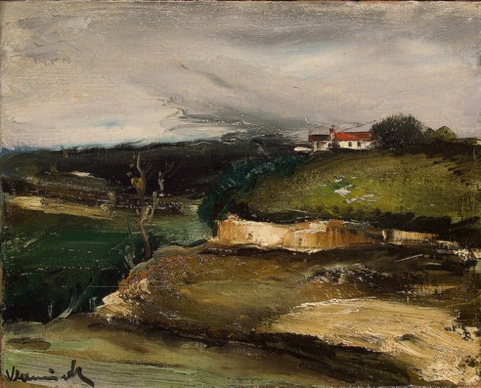 Vlaminck Landscape with a House on the Hill, ca 1925-26, 33x.   