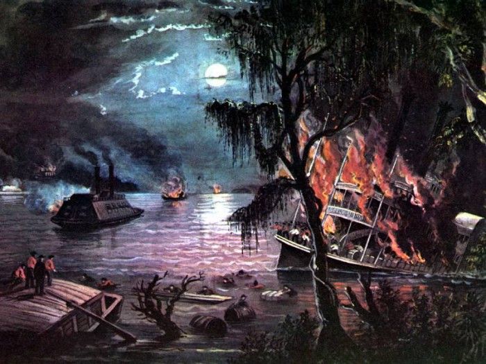 JLM-1862-Fanny Palmer-The Mississippi in Time of War. , 