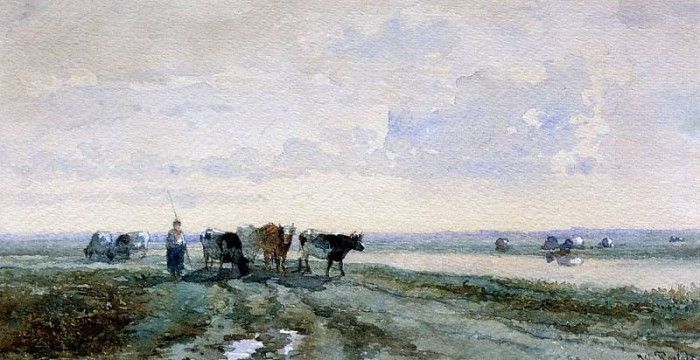 Roelofs Willem Shepherd near poldercanal Sun. , 