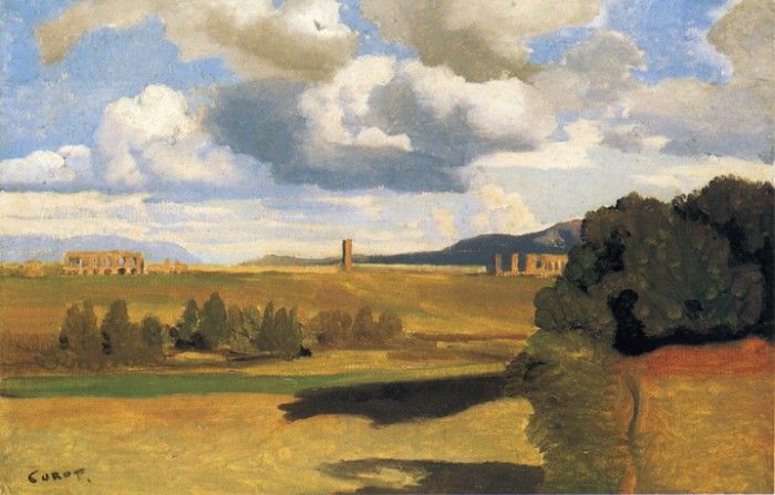 Corot The Roman Campaagna with the Claudian Aqueduct. , --