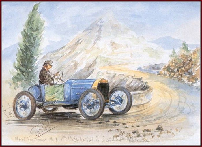 c 1909 bugattis racing debut.  