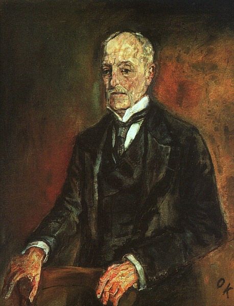 Kokoschka Portrait of Commerce Counselor Ebenstein, 1908, oi. , 