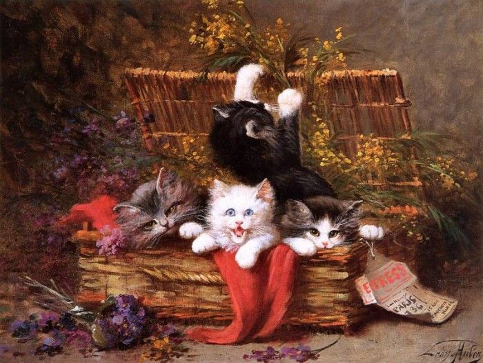 Huber, Leon Charles - Kittens at Play (end. ,  