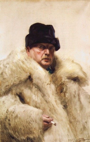 Zorn Self portrait in a wolfskin. , 