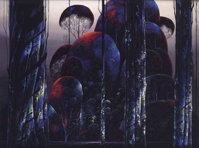 bs-Eyvind Earle-Trees Draped in Autumn.  
