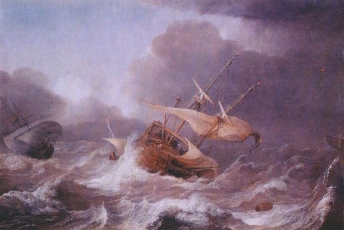 porcellis dutch ships in a gale c1620. Porcellis, 