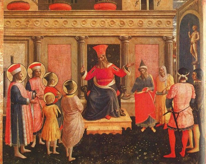 Fra Angelico Saints Cosmas & Damian with their Brothers befo. ,    F