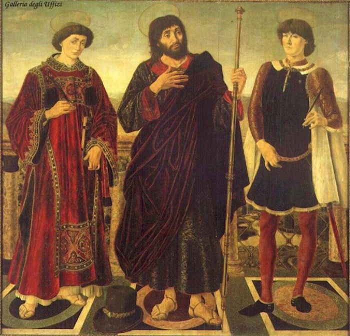 POLLAIUOLO Antonio del Altarpiece Of The SS Vincent James And Eustace.  