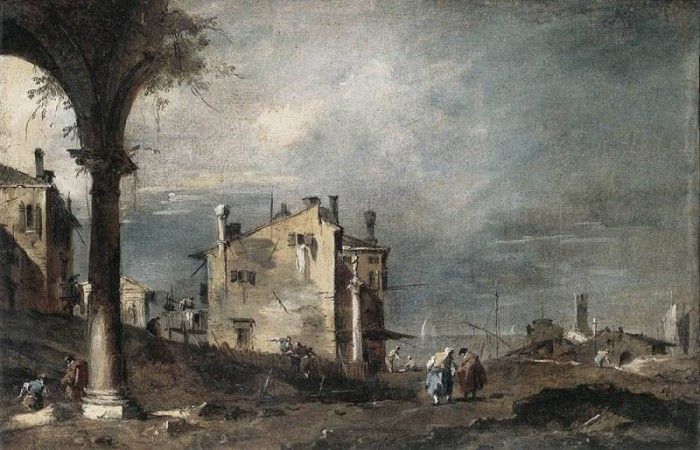 GUARDI Francesco Capriccio with Venetian Motifs. Гварди Франческо