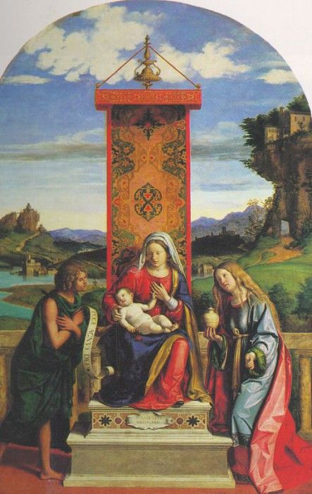 CIMA da Conegliano The Madonna And Child With St John The Baptist And Mary Magdalen. ,  