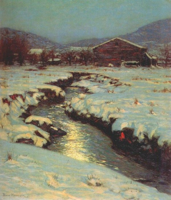 harrison woodstock meadows in winter 1909. , Curwood